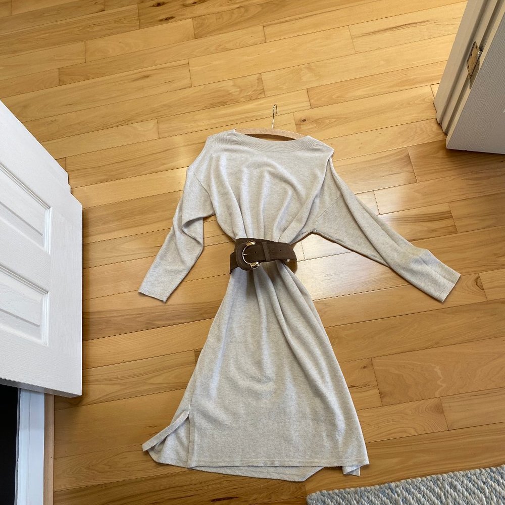 Cream color dress with belt